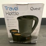 Quest Travel Kettle 0.5L 600W Dual Voltage, 2 Cups, Water Level, Cord Storage