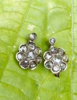 Antique Diamond Earrings Diamond Daisy. Diamond Sleepers. Rose-cut Diamonds