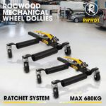 2pcs Mechanical Wheel Dolly RocwooD Heavy Duty Vehicle Positioning Car 1500Lbs