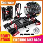 60KG Heavy Duty Foldable E-Bike Carrier Electric 2 Bike Rack+E-Mark Taillight