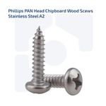 M6 X 35MM PHILLIPS DRIVE PAN HEAD CHIPBOARD WOOD SCREWS A2 STAINLESS STEEL