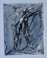 Werner Hennig abstract Leipzig graphic exchange East German art drawing o.J.