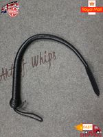 3 Feet Long 16 Plaits Top Grain Black Leather Flogger & Bullwhip Adult Whip Gift