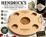 Hendrick’s Gin 18” Wood Bar Display Bottle Glass Holder NOS Promo