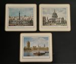 4 VTG Place Mats - House Of Parliament -Saint Pauls Cathedra - Trafalgar Square