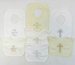 Baby Bib Bibs Christening My Special Day White Cream Cross Over Pull On Cotton