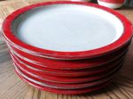 Vintage Studio 71 Stoneware 6 Dinner Plates Mid Century West Germany Pottery