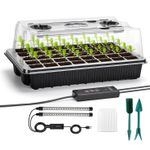 Seed Starter Trays with Grow Lights 40 Cell Seedling Starter Kit Humidity Dome