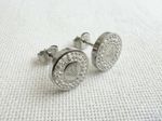 SALE EMPORIO ARMANI Pierced Earrings Stud Round Eagle Logo Sterling Silver NEW