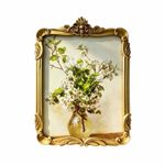 Resin Picture Frame with Glass Gold Ornate Picture Frame Classic for Bedroom
