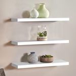 Set of 3 Floating Wall Shelves Picture Ledge Display Rack Book Hanging Shelf UK