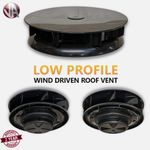 Wind Driven Vent BLACK Roof Low Profile Rotary Van Dog Pet Horse Air Rotary