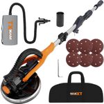 MAXXT Foldable Drywall Sander, LED Light, Telescopic Handle, 225mm, 600-1900 RPM