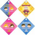 Baby on Board / Car Signs for Grandparents - Choice of Grandchildren Designs