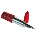 TRIXES Red Lipstick Ballpoint Pen Blue Ink NEW Novelty Funny Lip Stick Gift Pen