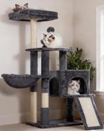Heybly Cat Tree with Cat Self Groomer Brush, 108cm HCT005SG