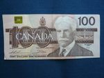 Canadian $100 Hundred Dollar Bill Banknote 1988