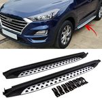 FOR 2015-2020 HYUNDAI TUCSON INTEGRATED SIDE STEPS RUNNING BOARDS BLACK + SILVER