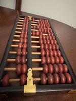 Vintage Chinese Wooden Abacus • Good Condition• 13 Rods • 91 Beads•