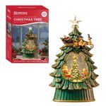 Snow Globe Christmas Tree with Santa LED Light & Glitter Swirl Effect Light Up