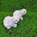 Russian  Lomonosov USSR Polar Bears Figurine x2 Pair Animals Ornaments  Figurine