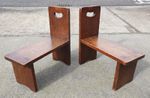 PAIR OF ANTIQUE SOLID OAK STEP STOOLS         FREE UK POSTAGE
