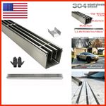 SUIGDRR 304 Stainless Steel Linear Channel Drain, 3.3FT x 2IN x 2IN, 1Pack