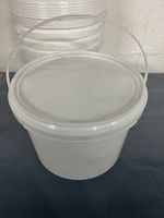 20 x 2.5 LITRE FOOD GRADE PLASTIC BUCKETS WITH HANDLE & LID. TAMPER EVIDENT TAB.