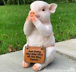 Cute 22cm Pig with 'Wee Wee All Way Home' sign novelty ornament Pig lover gift