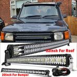 Fits Land Rover Discovery 20" + 52INCH Curved LED Light Bar Combo + Wire 2 Leads
