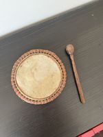 Vintage Small Shamanic Frame Drum – Native American Style Hand / Hoop Drum w Bea