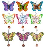 Set of 3 Metal Butterfly Garden Hanging Windchimes Ornament Metallic Butterflies