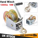 Heavy Duty 1200Lbs Hand Trailer 10M Steel Cable Winch Boat Trailer Auto Marine