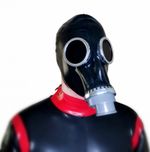 Rubber Fetish Gas Mask Blackout Lenses 
