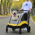 BingoPaw Large Dog Stroller Buggy Heavy Duty Pet Pram Doggy Pushchair Foldable