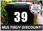 LARGE WATERPROOF SELF ADHESIVE STICKERS WHEELIE BIN NUMBERS WHEELY DUSTBIN WHITE