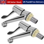 1 Pair Lever Basin Sink Taps Pillar Disabled 1/4 Turn Chrome Pair 1/2" UK