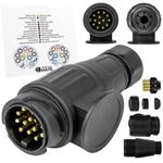13 Pin Trailer Caravan Plug 12VTowing Connector Caravans Socket Euro Plug UK