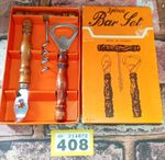 Retro Vintage 1960s 3 piece Bar Set Boxed New Old Stock Boxed Prop Set Dressing 