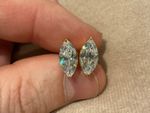 4.0 Carat Lab Created Diamond Marquise Solitaire Earrings 18k Gold Plated 925