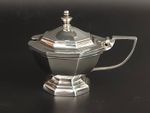 1930s Mappin and Webb Art Deco Octagonal Silver Plate Mustard Pot W25153