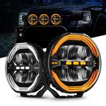 Pair 9inch LED Driving Lights Spot Beam Round Black Offroad Spotlights DRL Truck