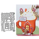 Christmas Mug Cream Gingerbread Metal Cutting Dies Stencils Card Making Crafts