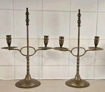 Stunning Pair high quality Of Vintage Brass, Peeridge Candlesticks with 2 arms