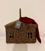 Home Bargains Rattan House Basket With Red Bow Xmas New with tag 