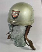 VINTAGE A.C.U. CORKER CORK CRASH HELMET MOTORCYCLE RACING 1950s Cleveland Discol