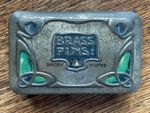 Antique Art Nouveau Enamel Brass Pins Tin - Short Whites 1/4 lb Sewing Haberdash