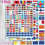 European Continent Country Flag Stickers in 3 Sizes: 10mm, 17mm, 37mm