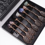 Set of 7 Bronze Gemstone Crystal Witch Spoons 🥄🔮 | Witchcraft Altar Decor Tea