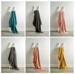 Lisbon Throw 100% Cotton Plain Honeycomb Sofa Bed Cover Throws Blanket